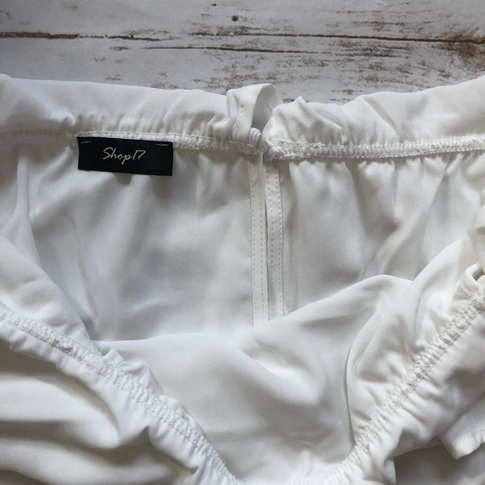 Shop17 White Ruffle Striped Romper - Picture 2 of 6